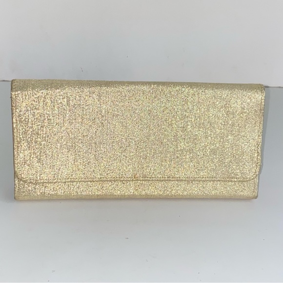 Vintage 1950s Gold Lame Clutch Snap Closure Evening Bag Purse Mid Century Modern - Picture 15 of 15